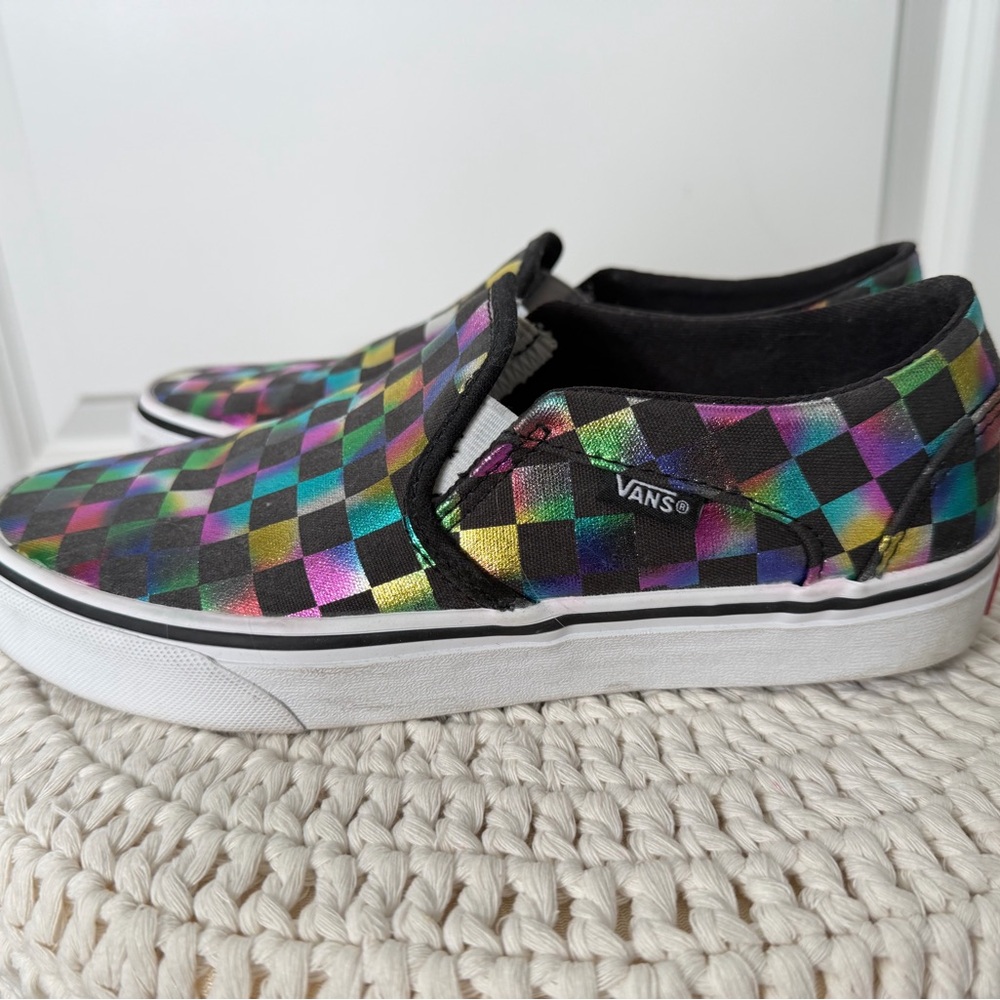 Vans Slip-On Checkerboard Sneakers in Multicolor - Picture 5 of 7